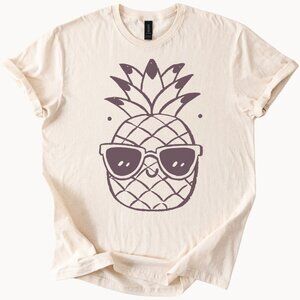 Cool Pineapple Tee Kids Summer Shirt Sunglasses Vacation